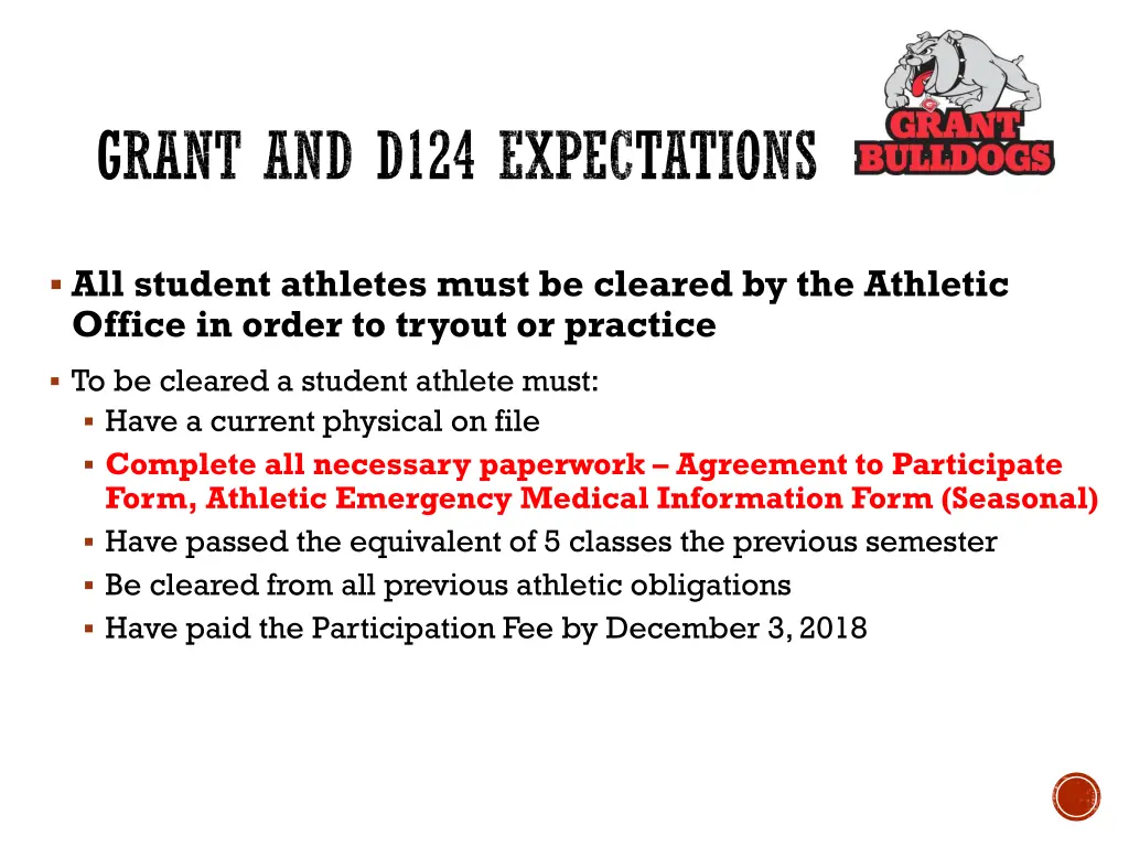grant and d124 expectations