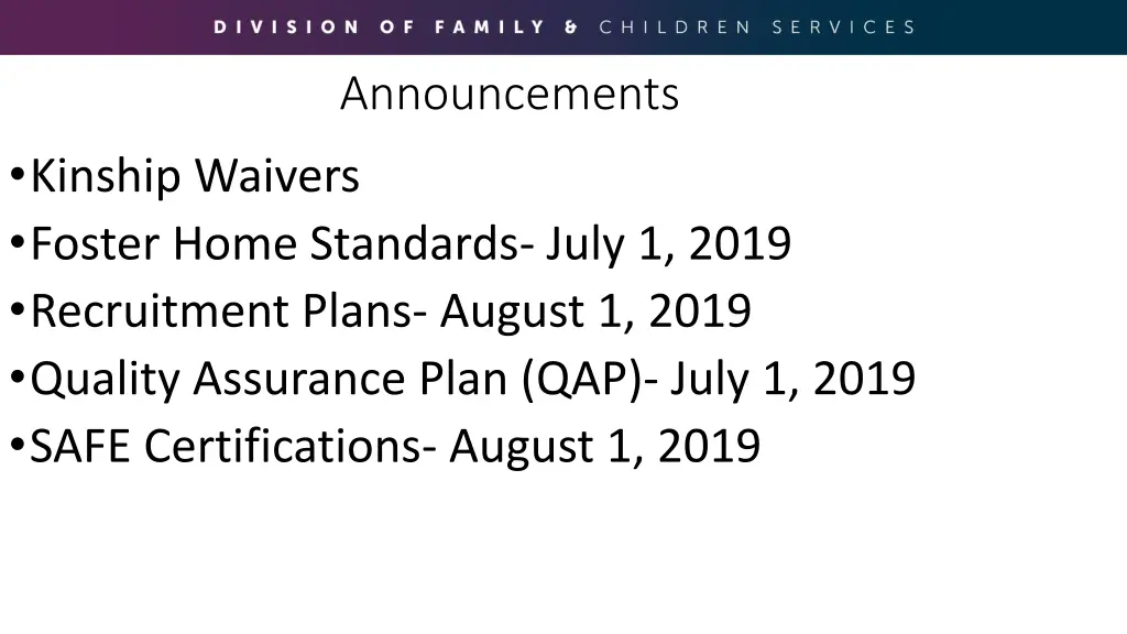 announcements