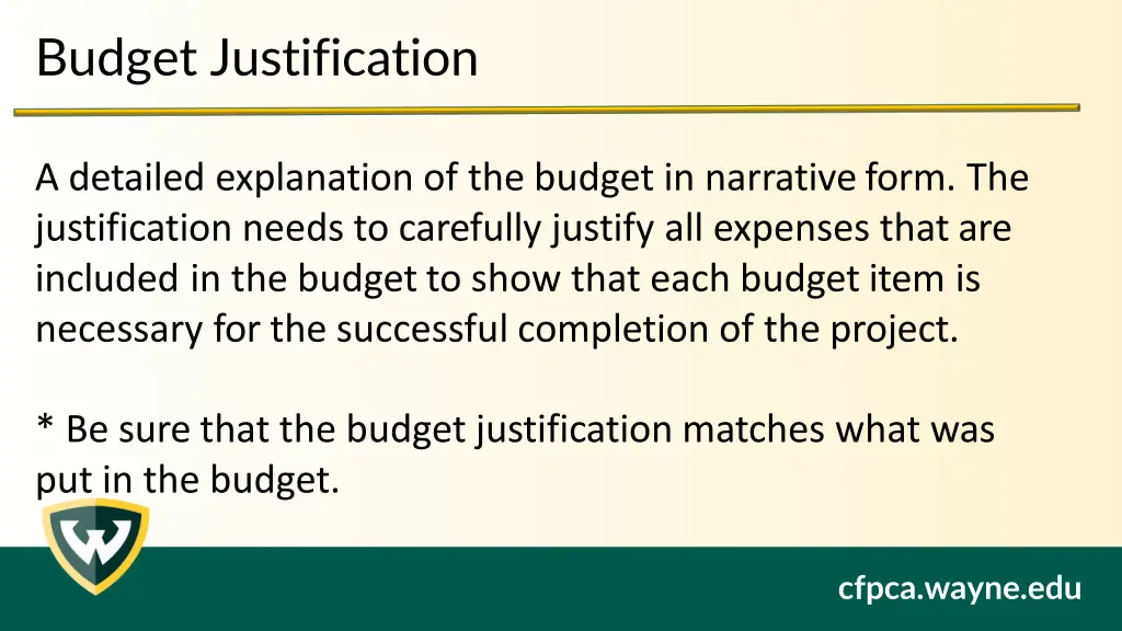 budget justification