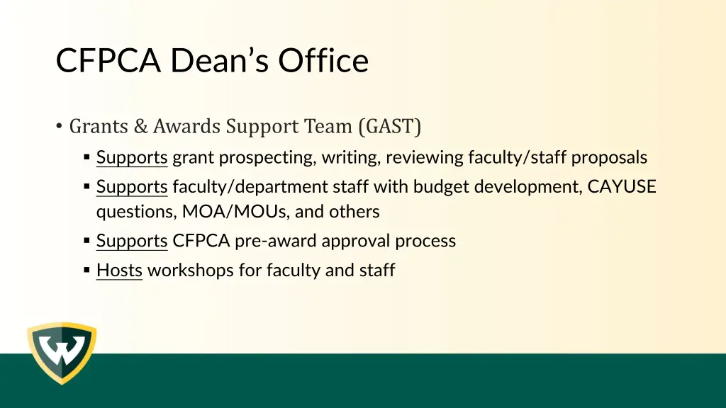 cfpca dean s office