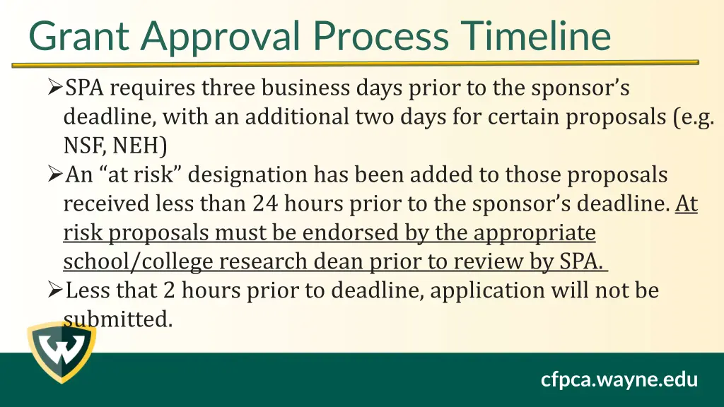 grant approval process timeline