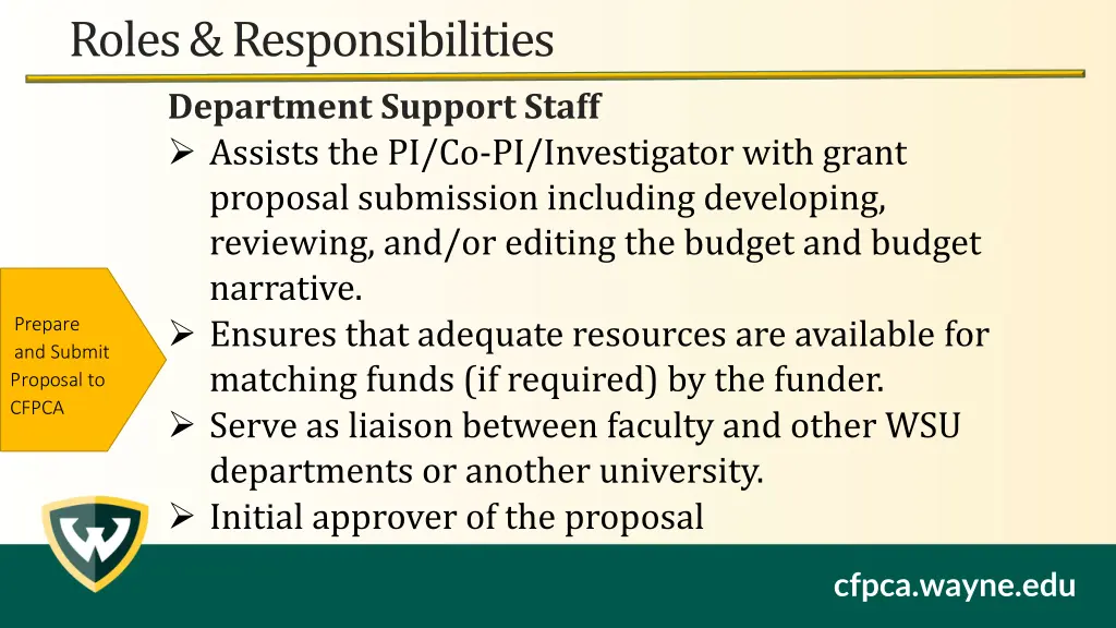 roles responsibilities department support staff