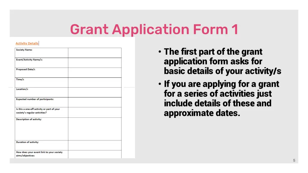 grant application form 1