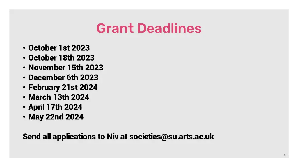 grant deadlines
