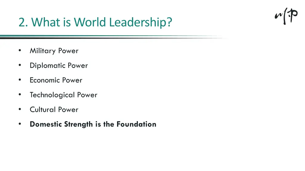 2 what is world leadership