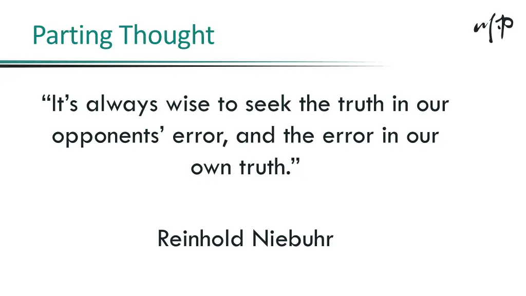 parting thought