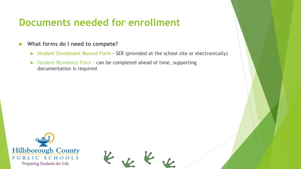 documents needed for enrollment