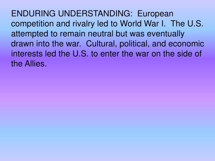 enduring understanding european competition