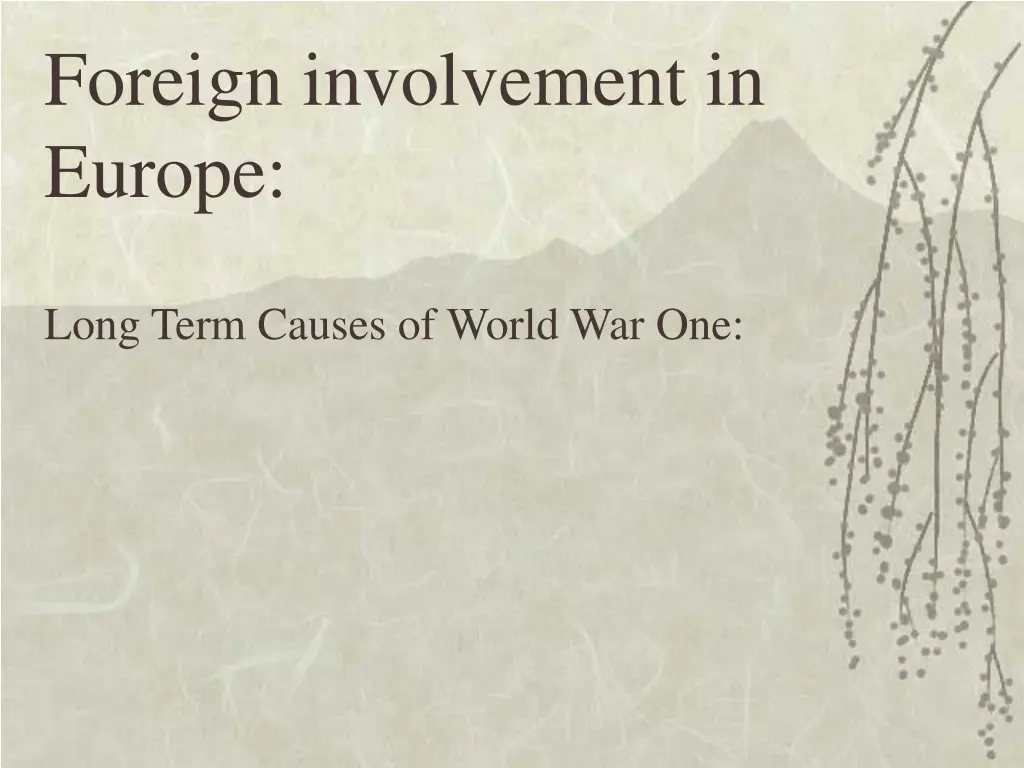 foreign involvement in europe