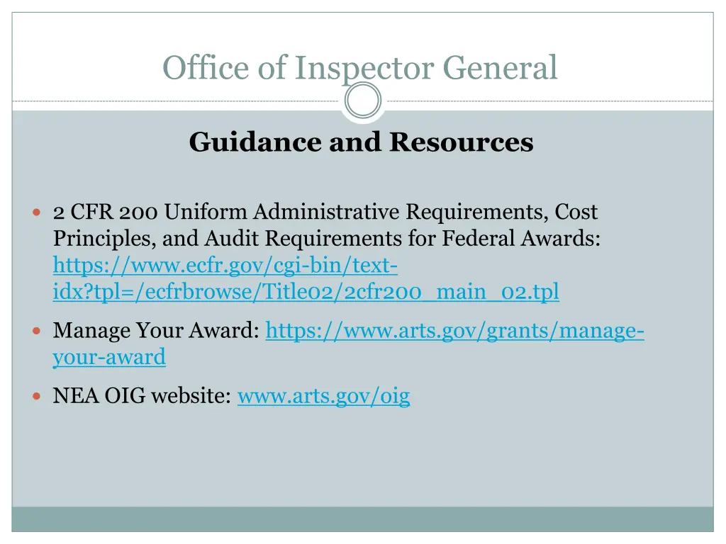 office of inspector general 17
