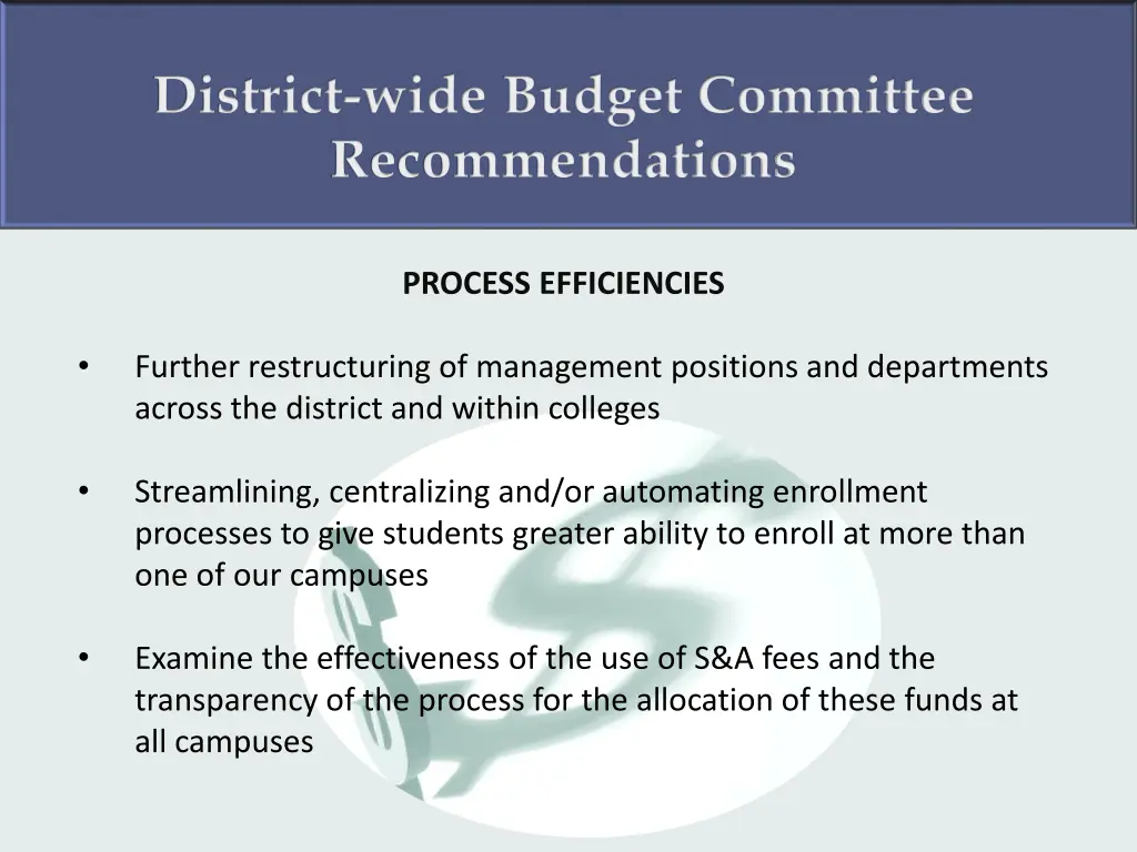 district wide budget committee recommendations 1