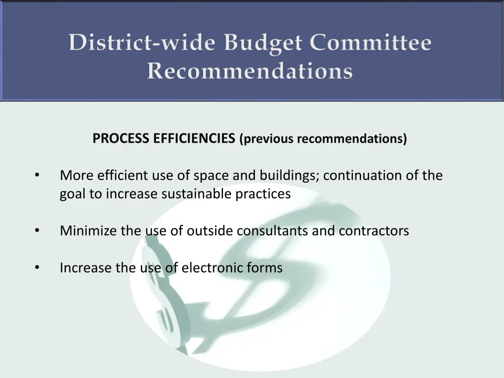 district wide budget committee recommendations 2
