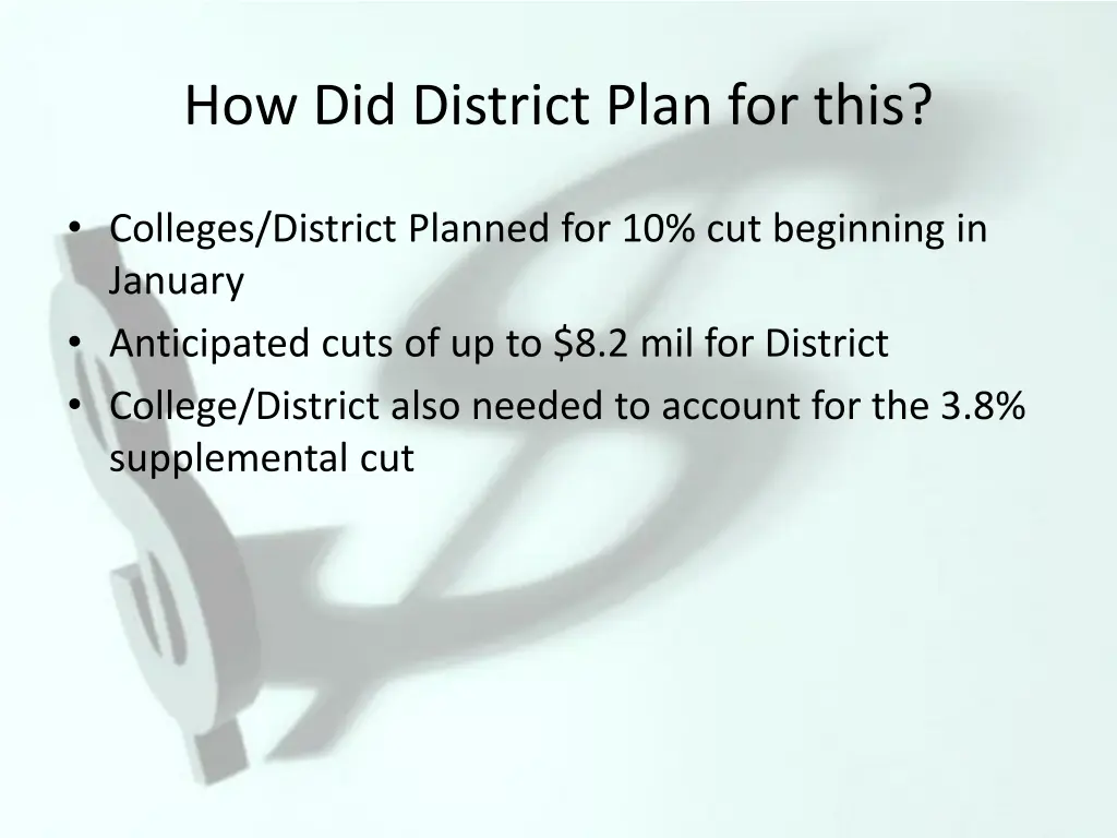 how did district plan for this