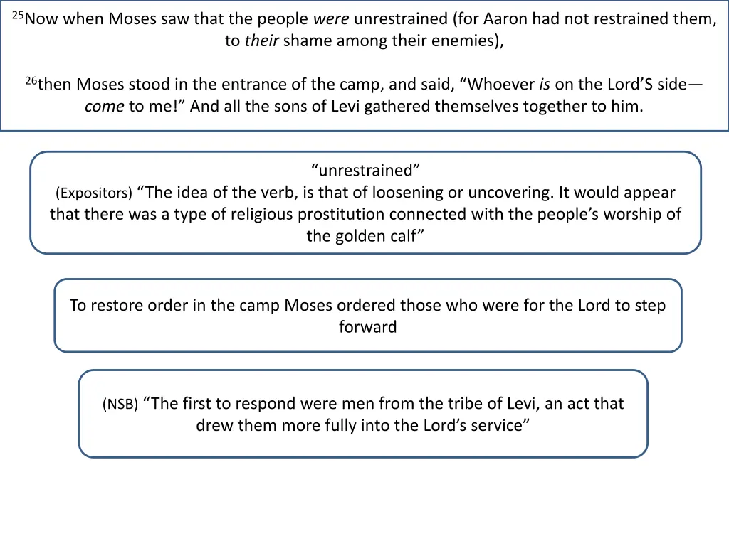 25 now when moses saw that the people were