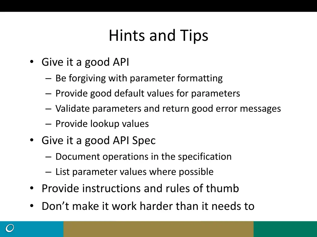 hints and tips