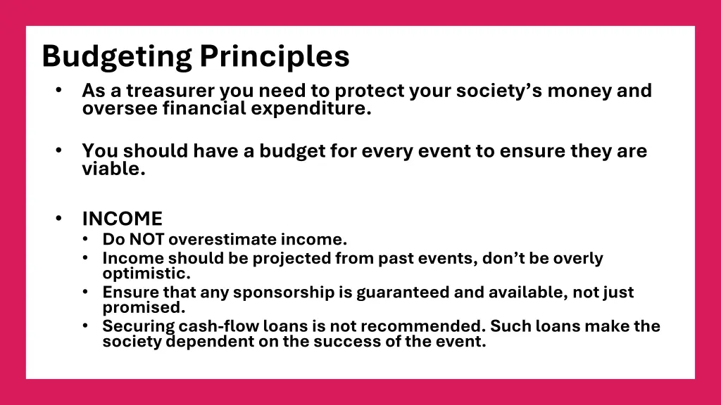 budgeting principles