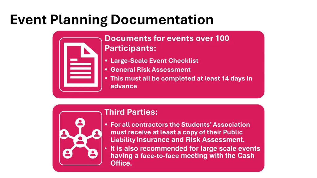 event planning documentation documents for events