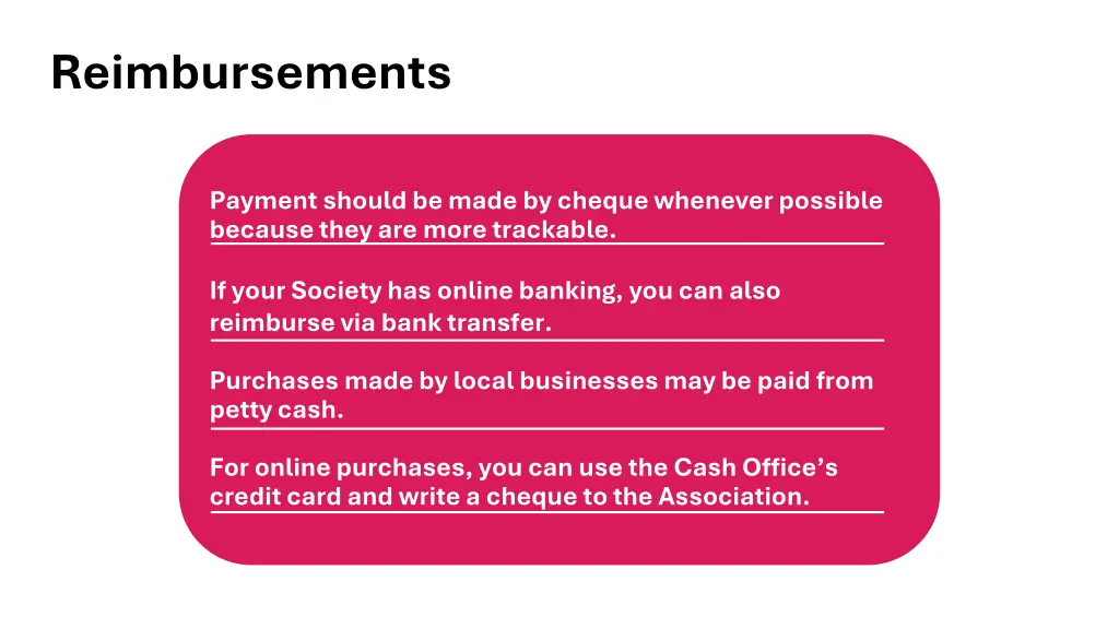 reimbursements