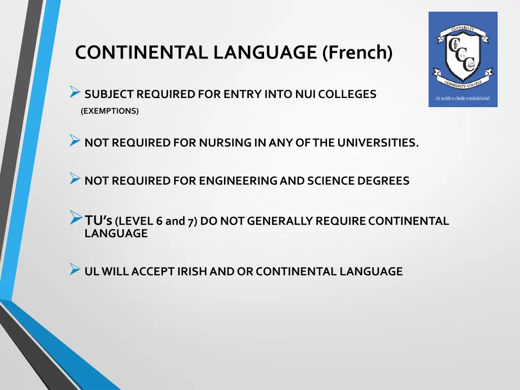 continental language french