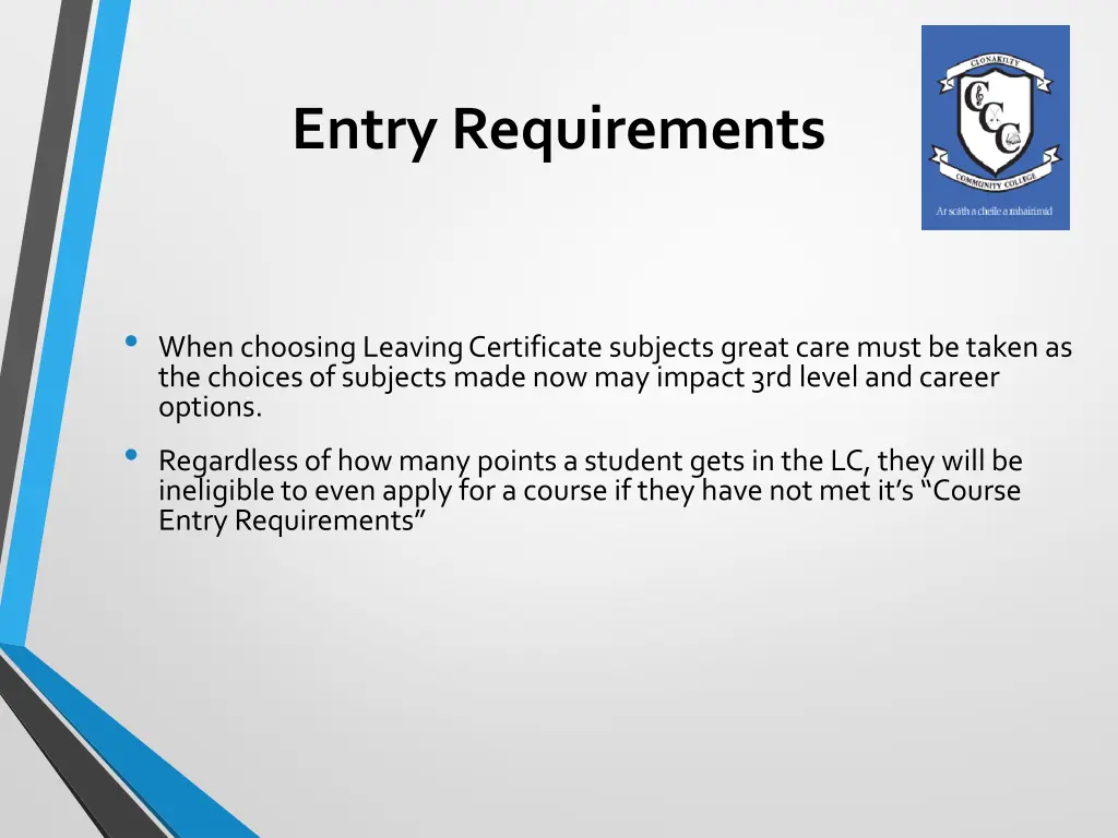 entry requirements