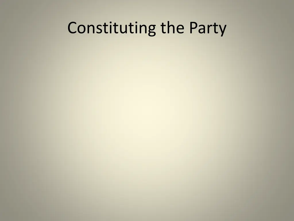 constituting the party