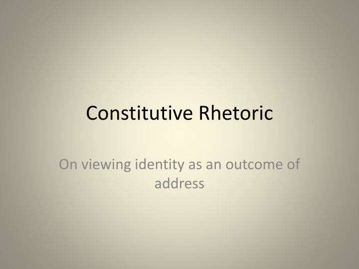 constitutive rhetoric