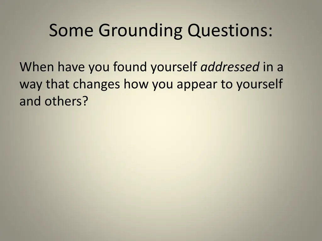 some grounding questions 1