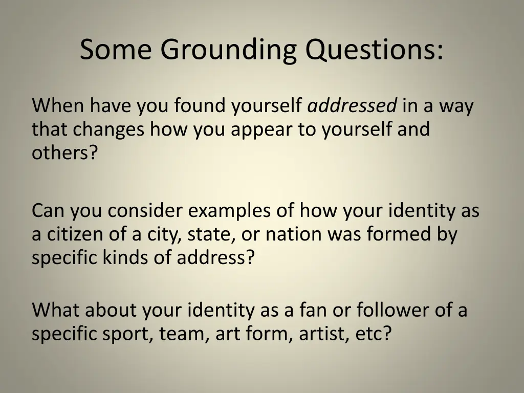 some grounding questions 3