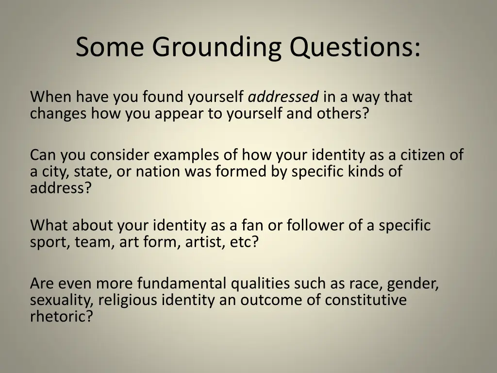 some grounding questions 4