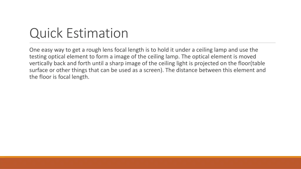 quick estimation