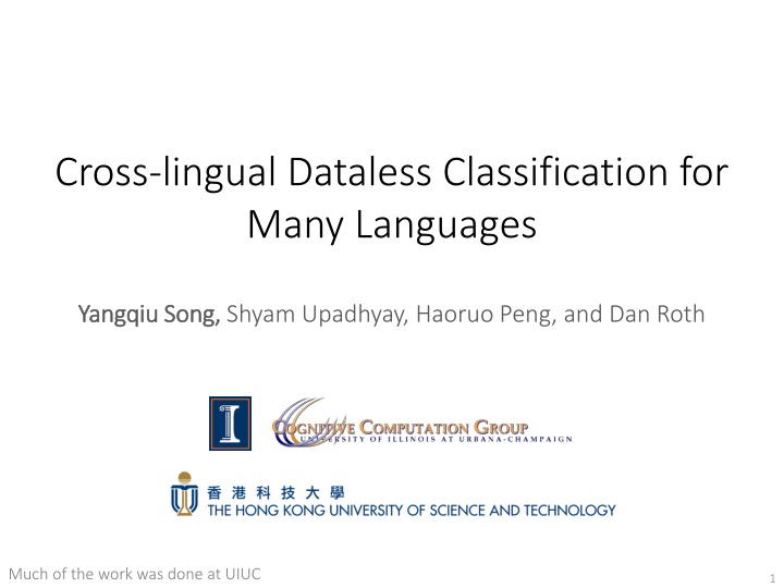 cross lingual dataless classification for many