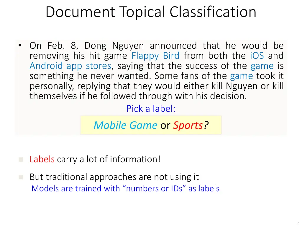 document topical classification