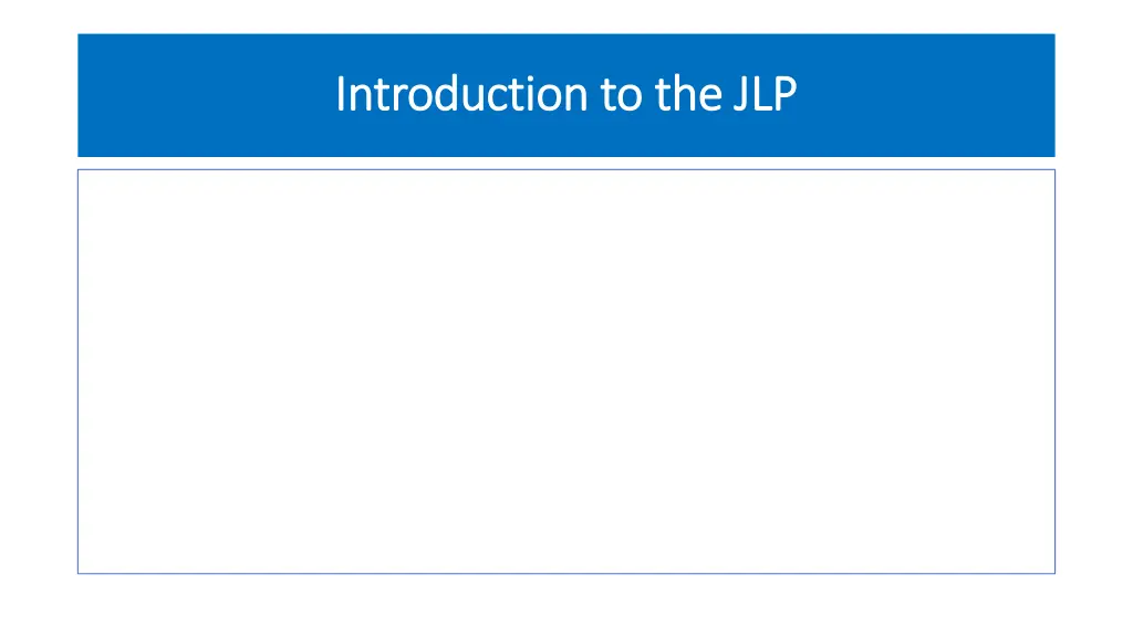 introduction to the jlp introduction to the jlp