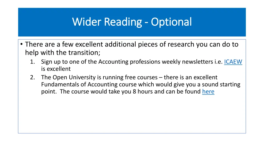 wider reading wider reading optional