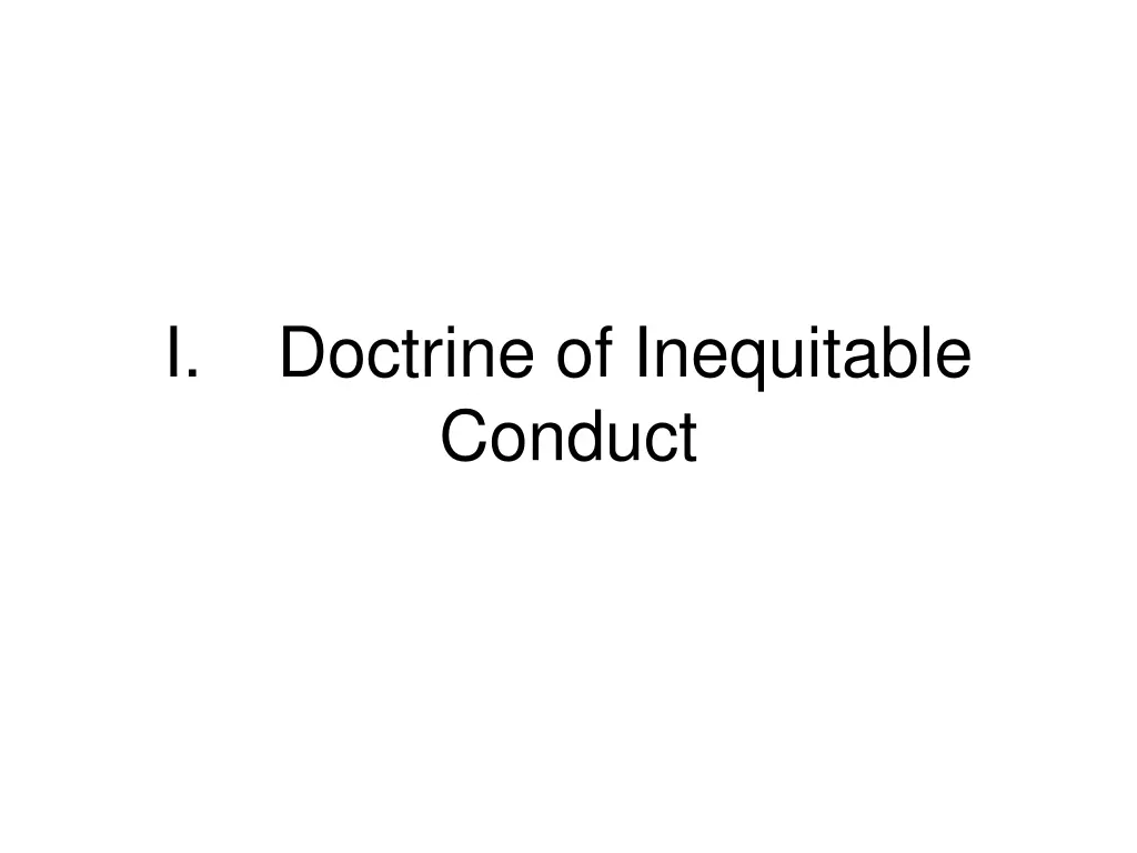 i doctrine of inequitable conduct