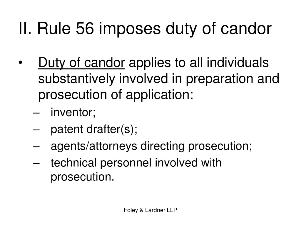 ii rule 56 imposes duty of candor