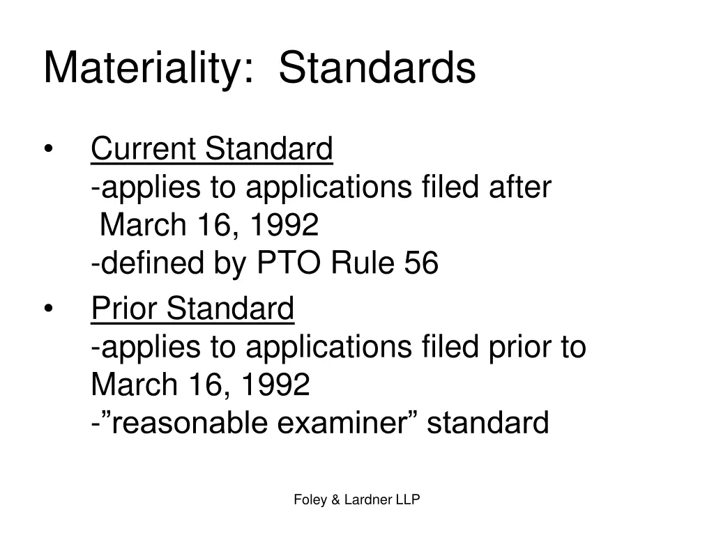 materiality standards
