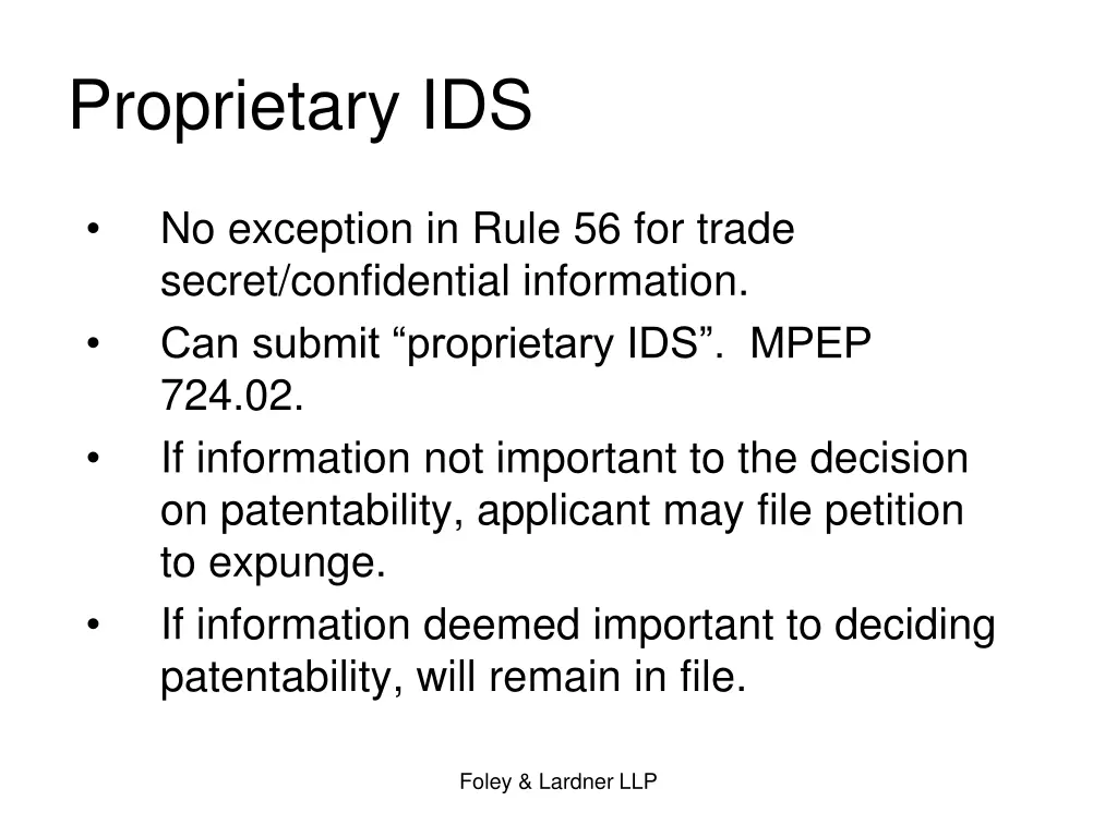 proprietary ids