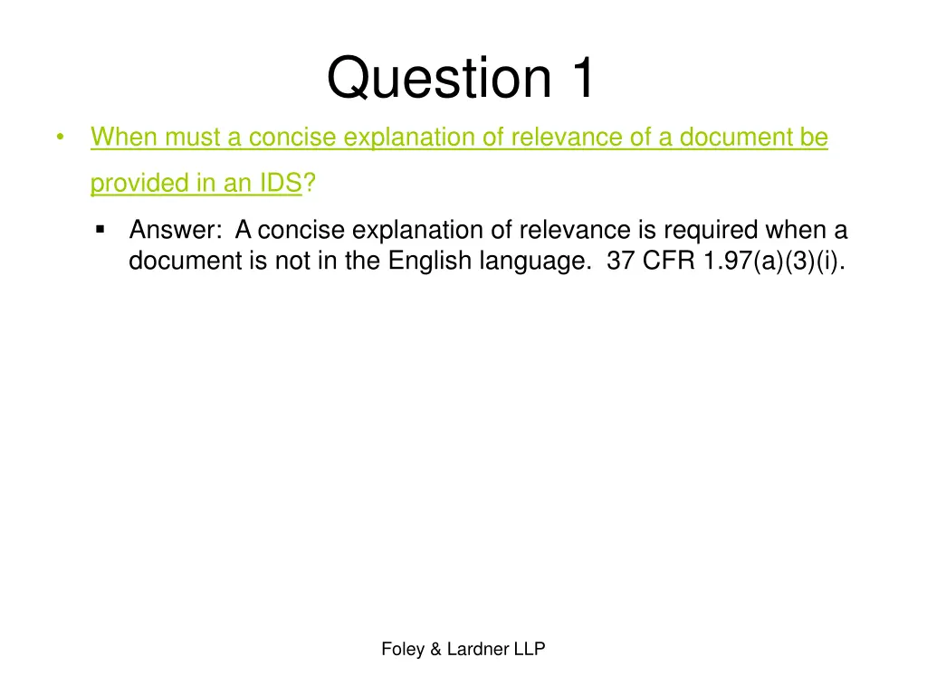 question 1