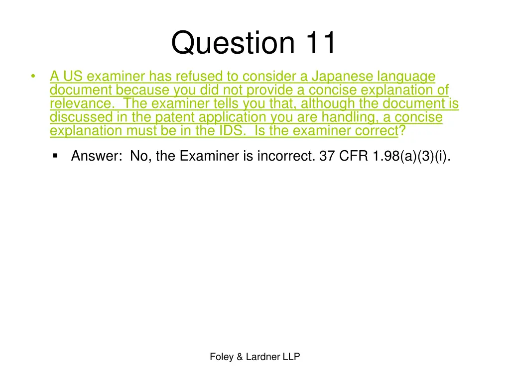 question 11