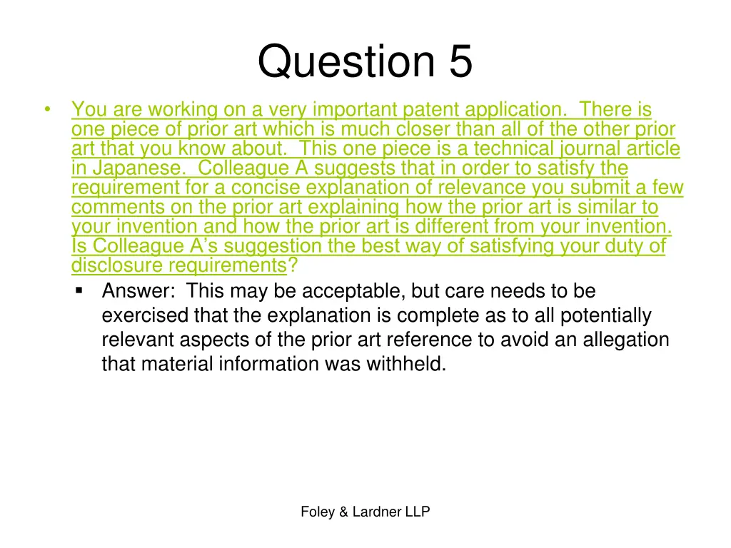 question 5