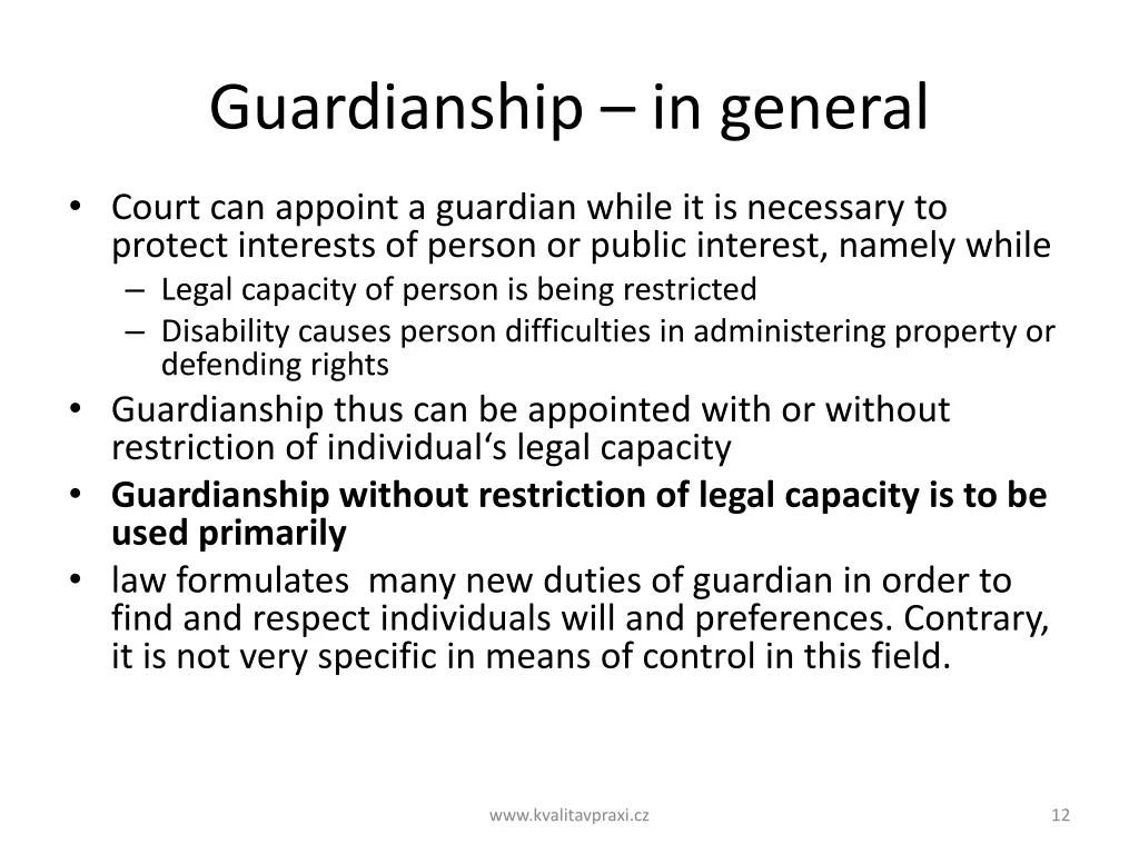 guardianship in general