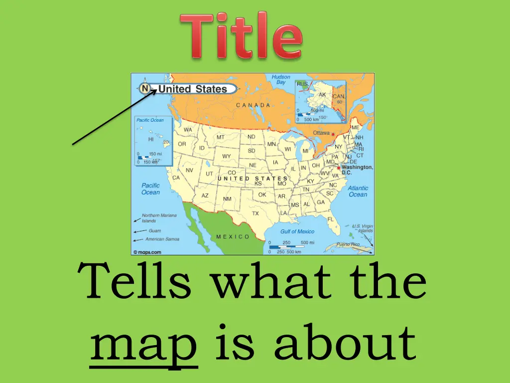 tells what the map is about