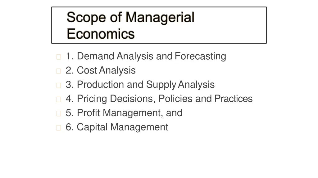 1 demand analysis andforecasting 2 costanalysis