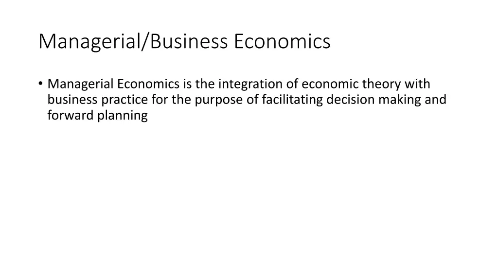 managerial business economics