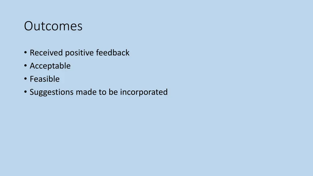 outcomes