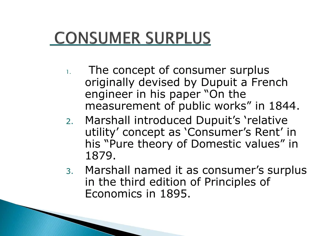 the concept of consumer surplus originally