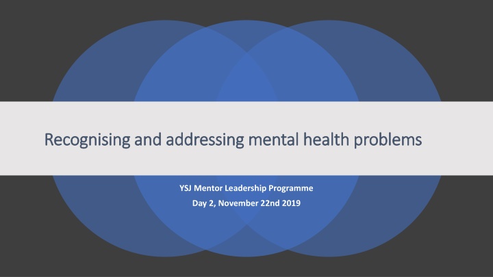 recognising and addressing mental health problems
