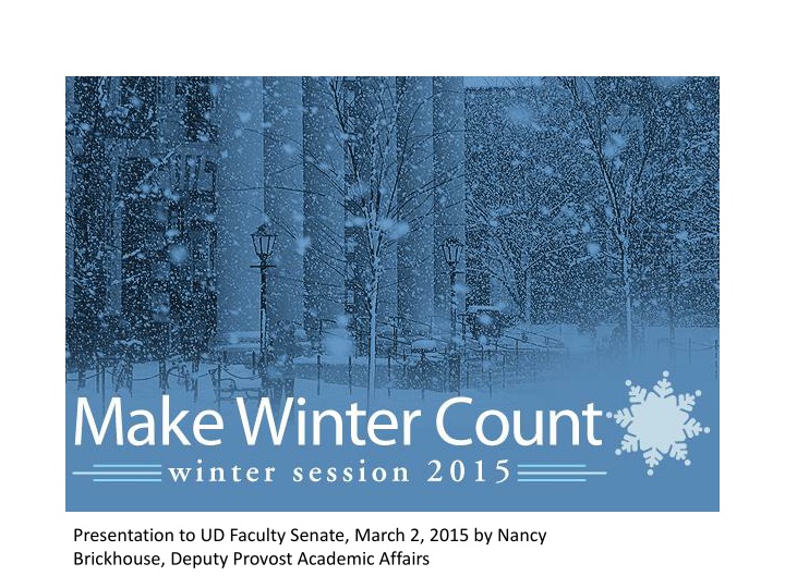 presentation to ud faculty senate march 2 2015