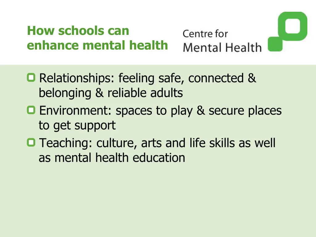 how schools can enhance mental health